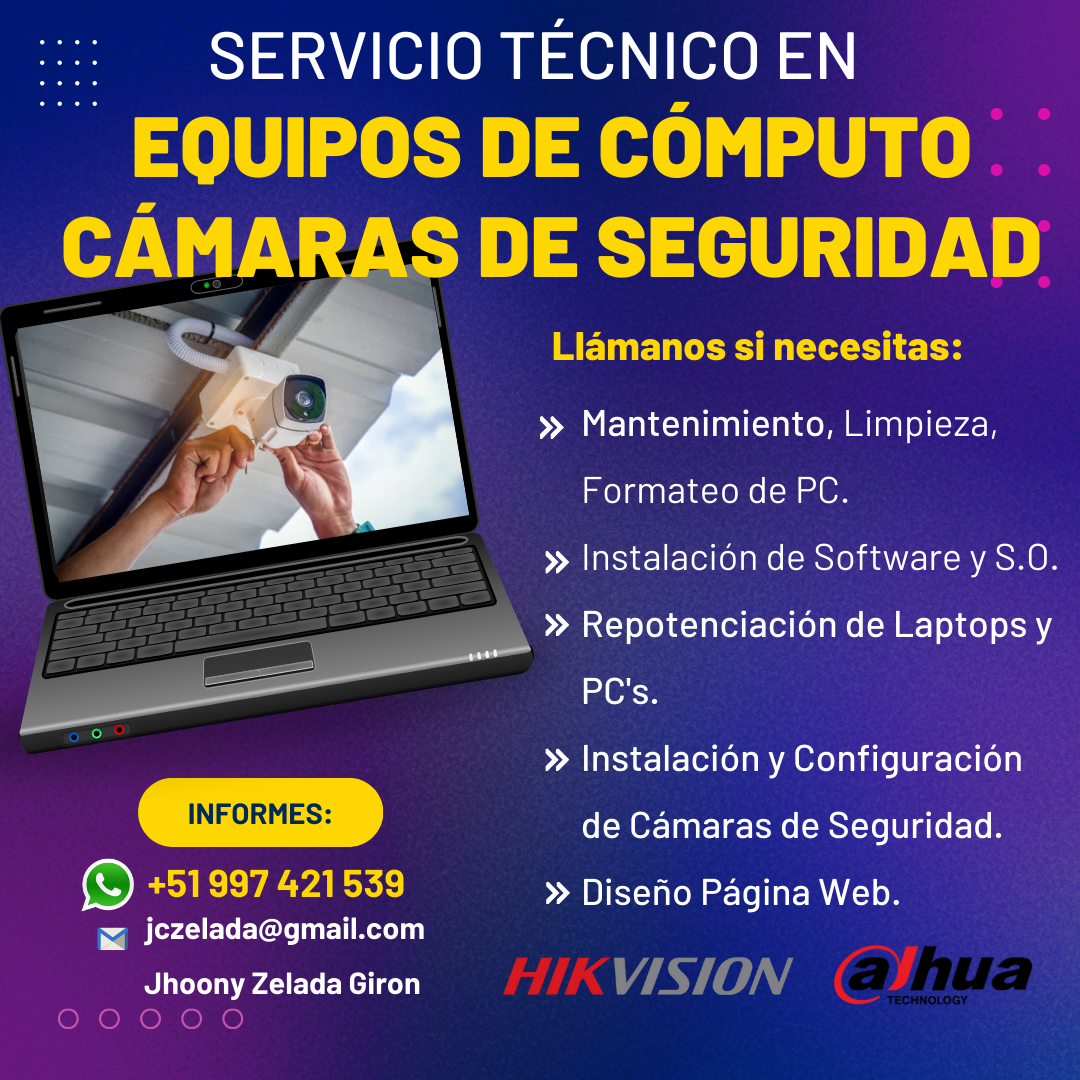 Servicio Técnico de Computadoras y Cámaras de Vigilancia